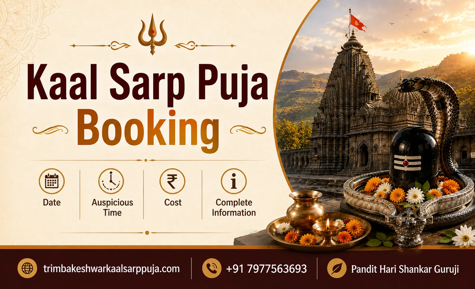 Kaal Sarp Puja Booking: Dates, Muhurat, Cost & Complete Booking Guide